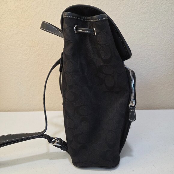 Coach Vintage Black Canvas Signature Monogram Back Pack - Picture 10 of 14